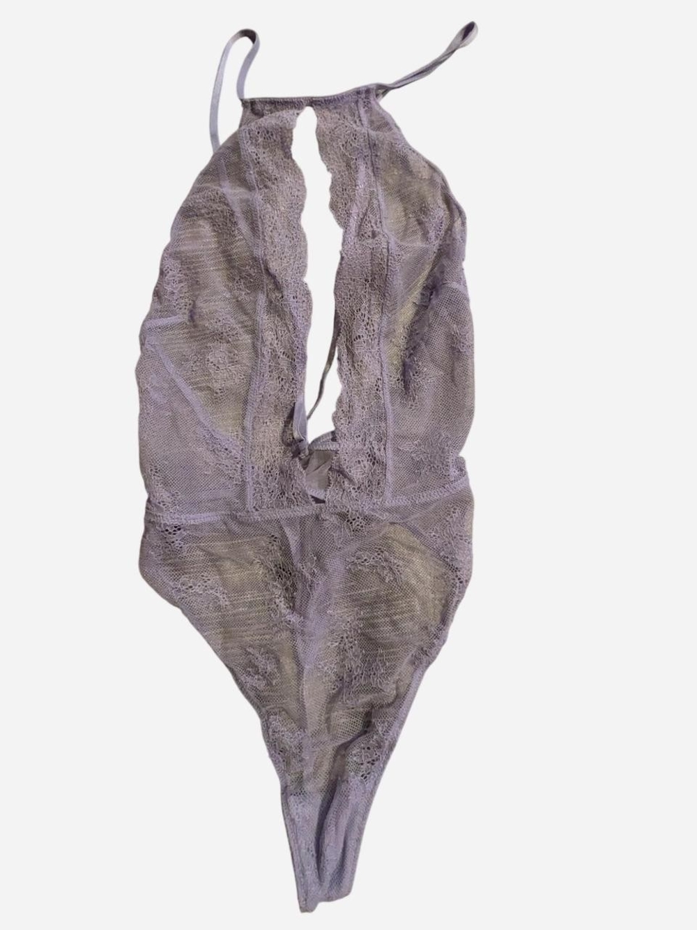 NWOT Victoria's Secret Sheer Lace Plunge Bodysuit Lilac Purple 💜